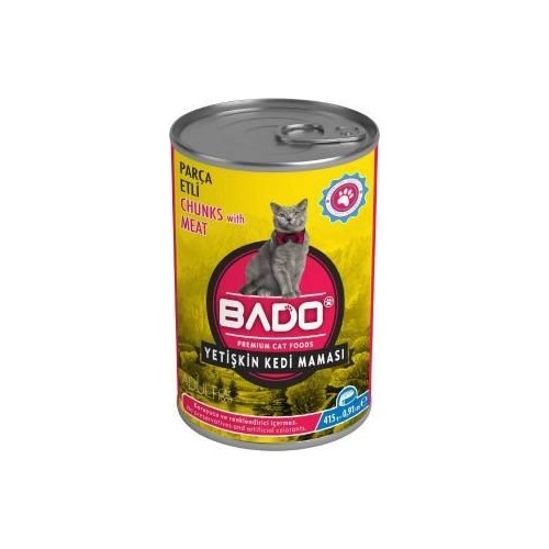 BADO KEDİ MAMASI KONSERVE PARÇA ETLİ 415gr