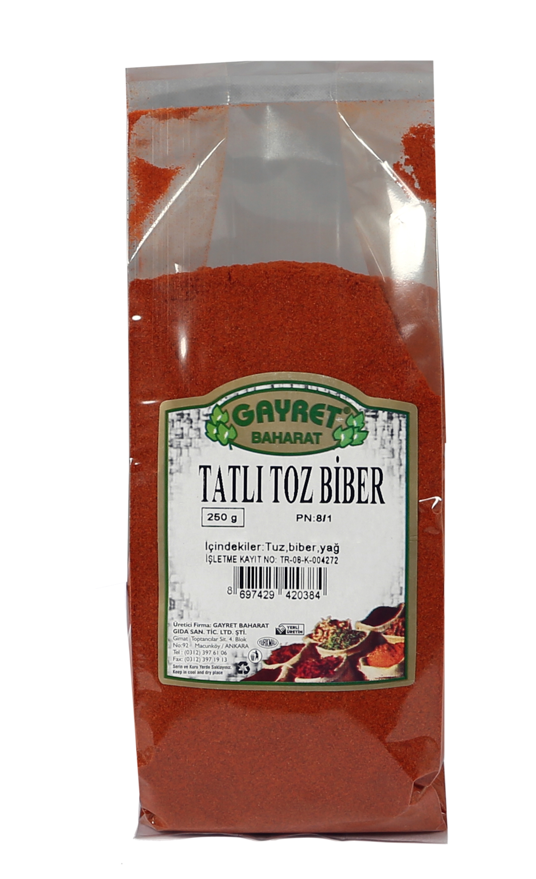 GAYRET TATLI TOZ KIRMIZI BİBER 250 G