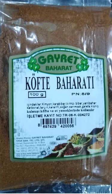 GAYRET KÖFTE BAHARAI 100 G