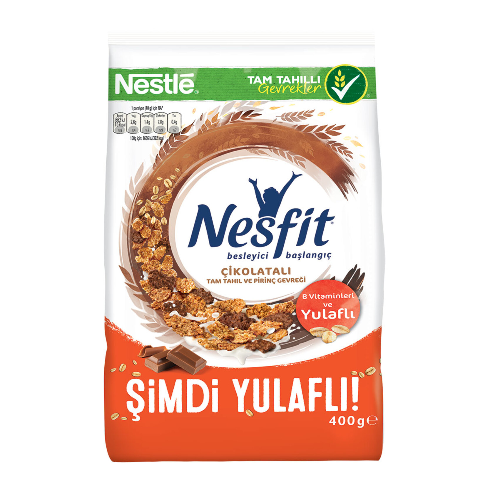 NESFİT ÇİKOLATALI TAM TAHIL VE PİRİNÇ GEVREGİ 420 G