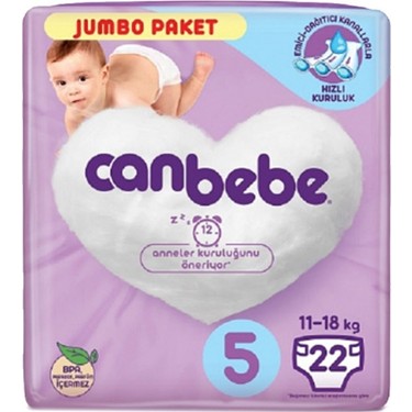 CANBEBE BEBEK BEZİ JUMBO PAKET 5 BEDEN 22 Lİ