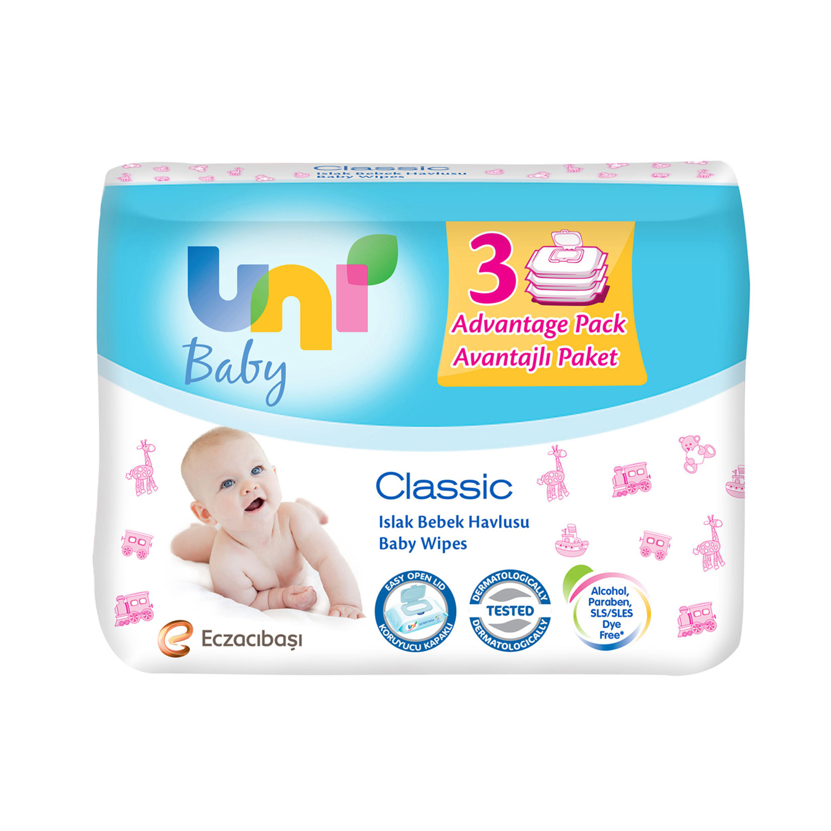 UNİ BABY CLASSİC ISLAK HAVLU 3X56 ADET