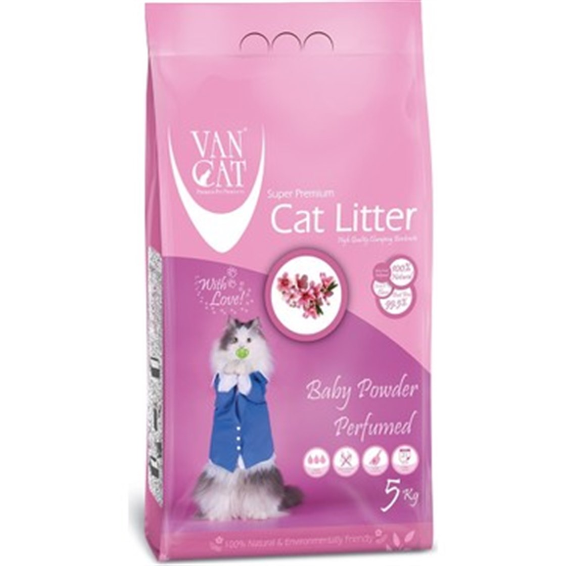 VANCAT KEDİ KUMU BABY PUDRA KOKULU 5 KG