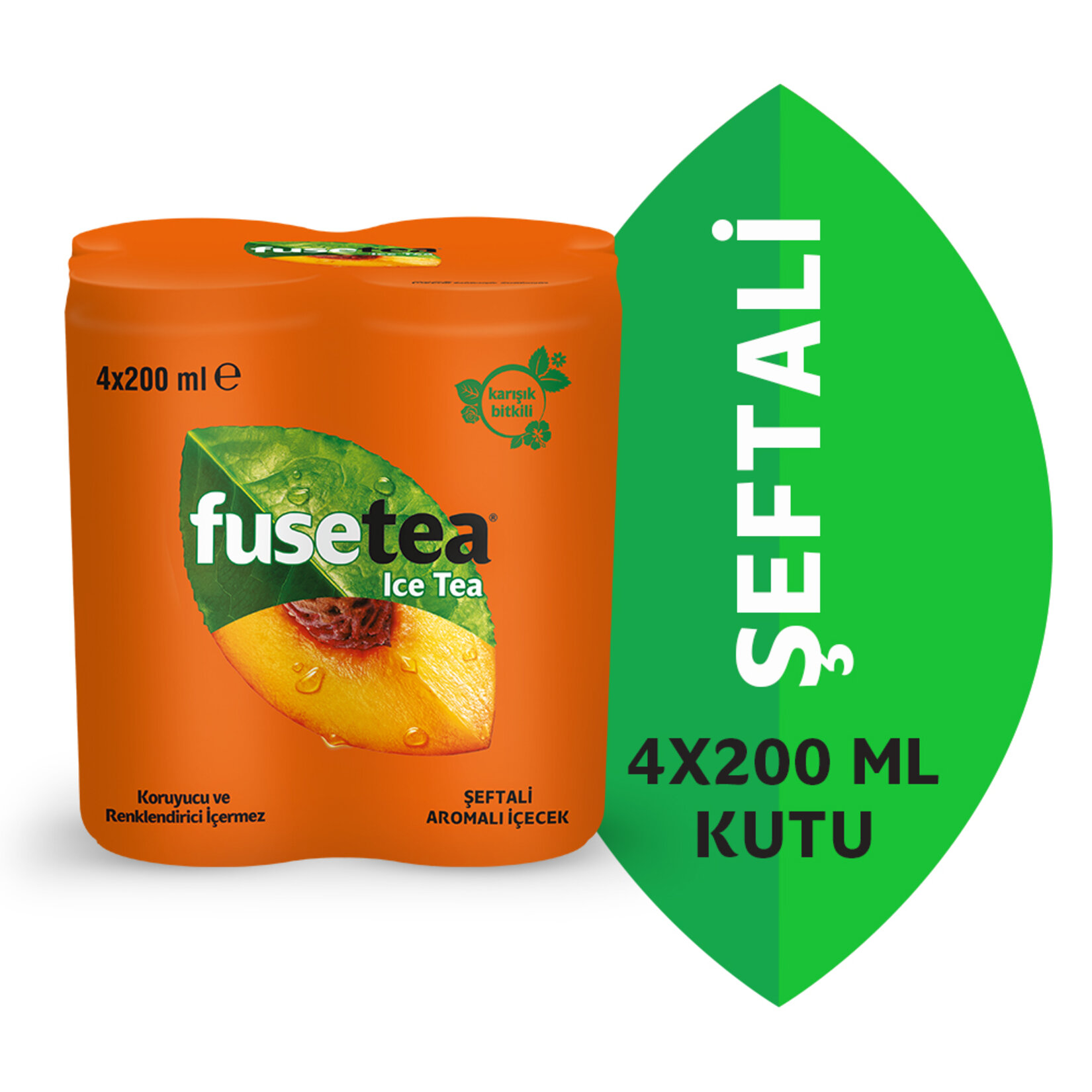 FUSE TEA ŞEFTALİ TENEKE 4 X200 ML