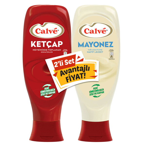 CALVE KETÇAP 600G + LİGHT MAYONEZ 540 G 2'li SET