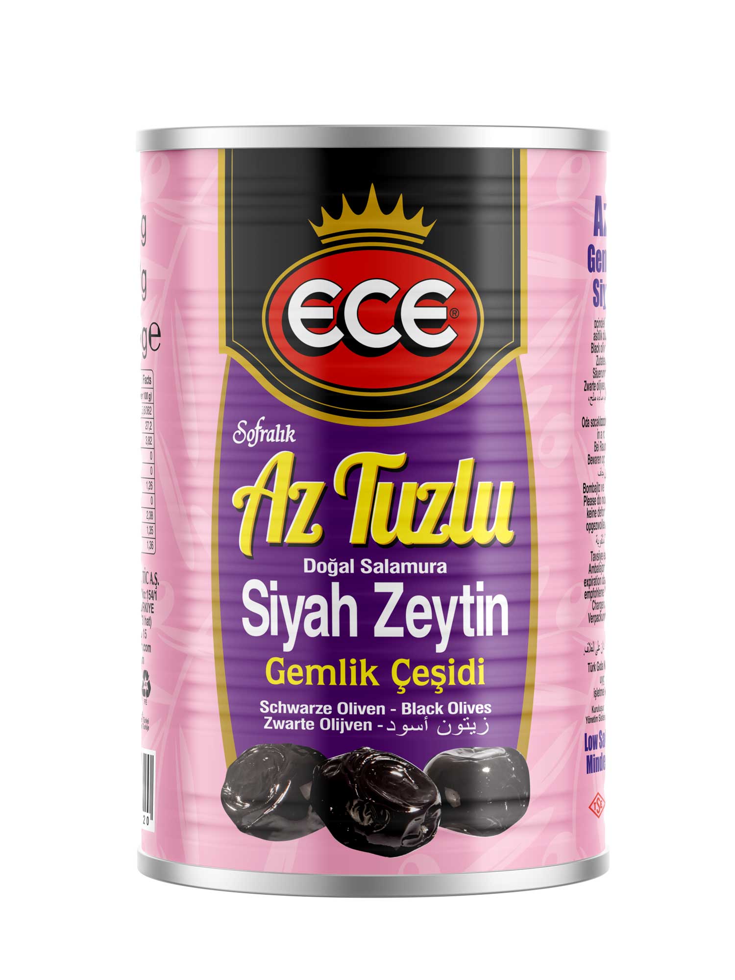 ECE AZ TUZLU SALAMURA SİYAH ZEYTİN 1350 G