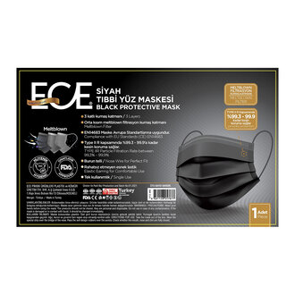 ECE SİYAH TIBBİ YÜZ MASKESİ