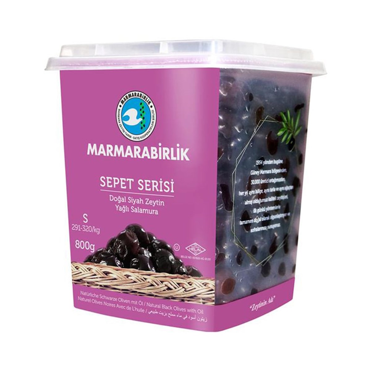 MARMARABİRLİK S SEPET SERİSİ SİYAH ZEYTİN 800 G (291-320)