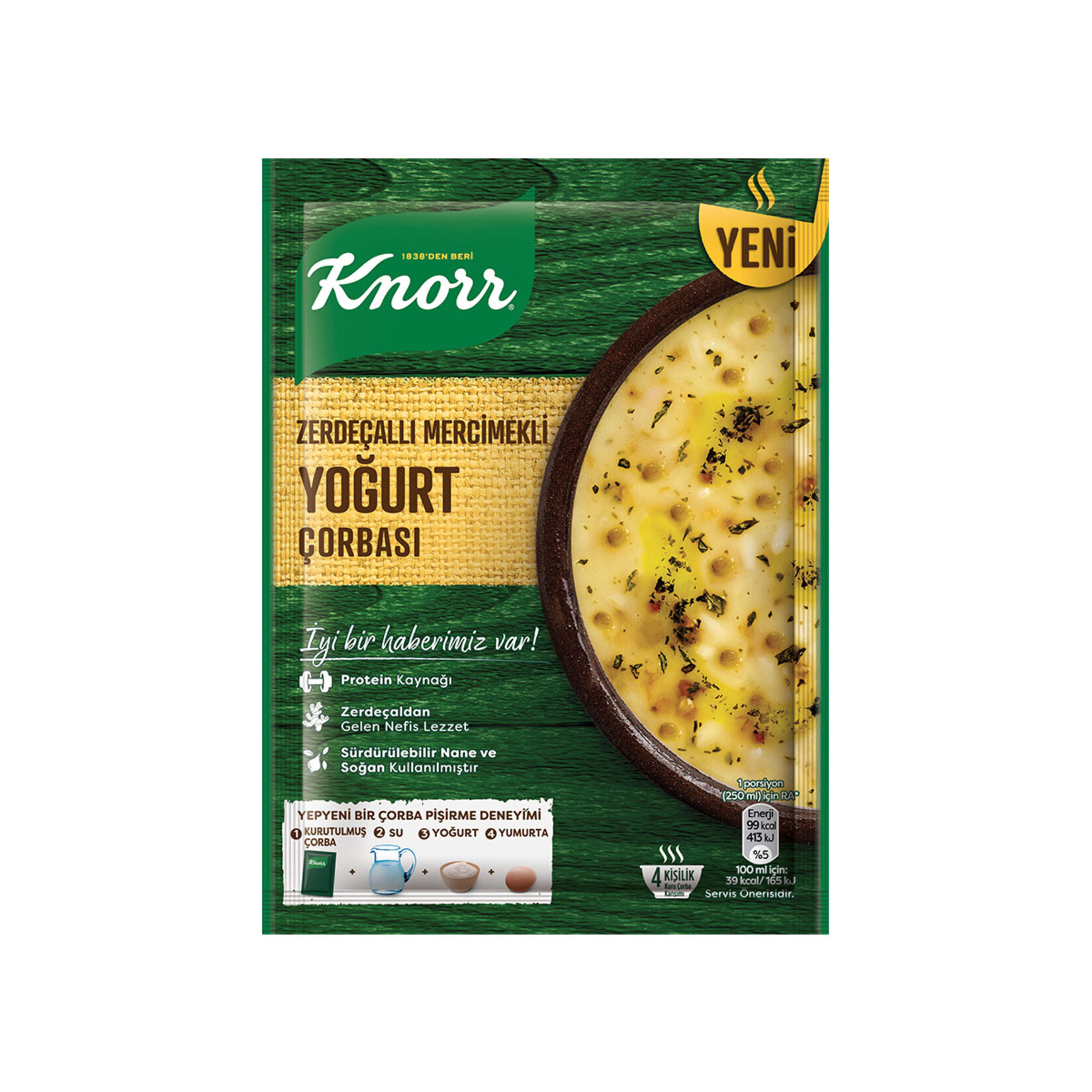KNORR ZERDEÇALLI MERCİMEKLİ YOĞURT ÇORBASI 98 G