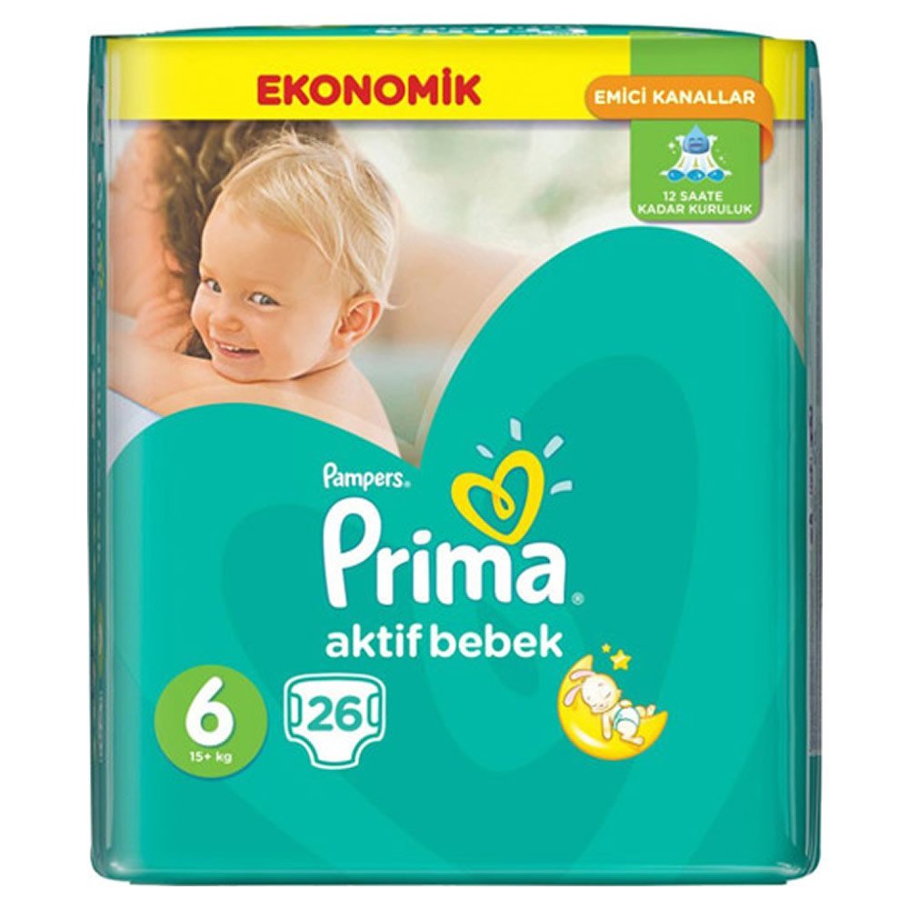 PRİMA BEBEK BEZİ AKTİF BEBEK 6 BEDEN 26 LI