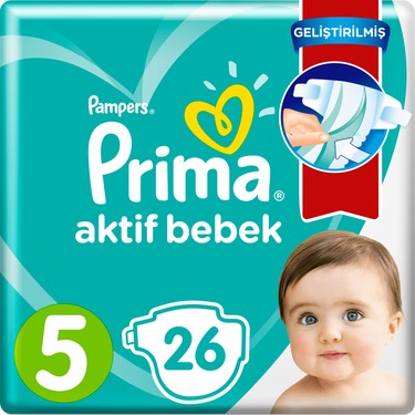 PRİMA BEBEK BEZİ AKTİF BEBEK 5 BEDEN 26 LI