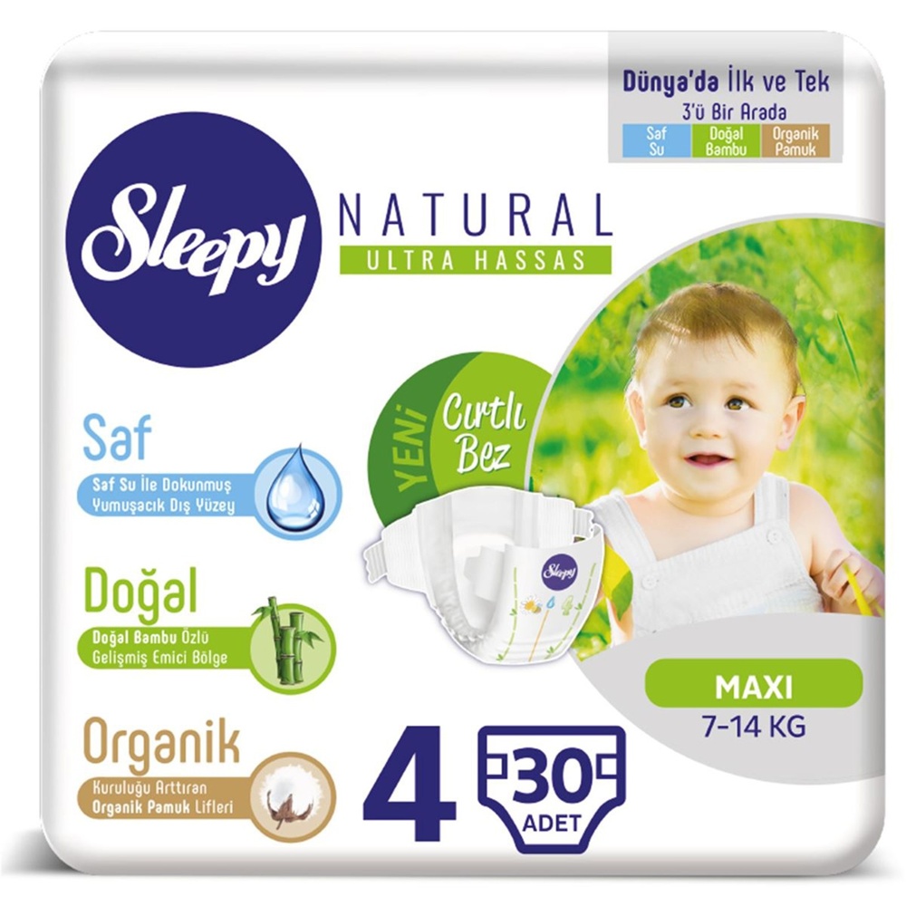 SLEEPY BEBEK BEZİ NATURAL 4 BEDEN 30 LU