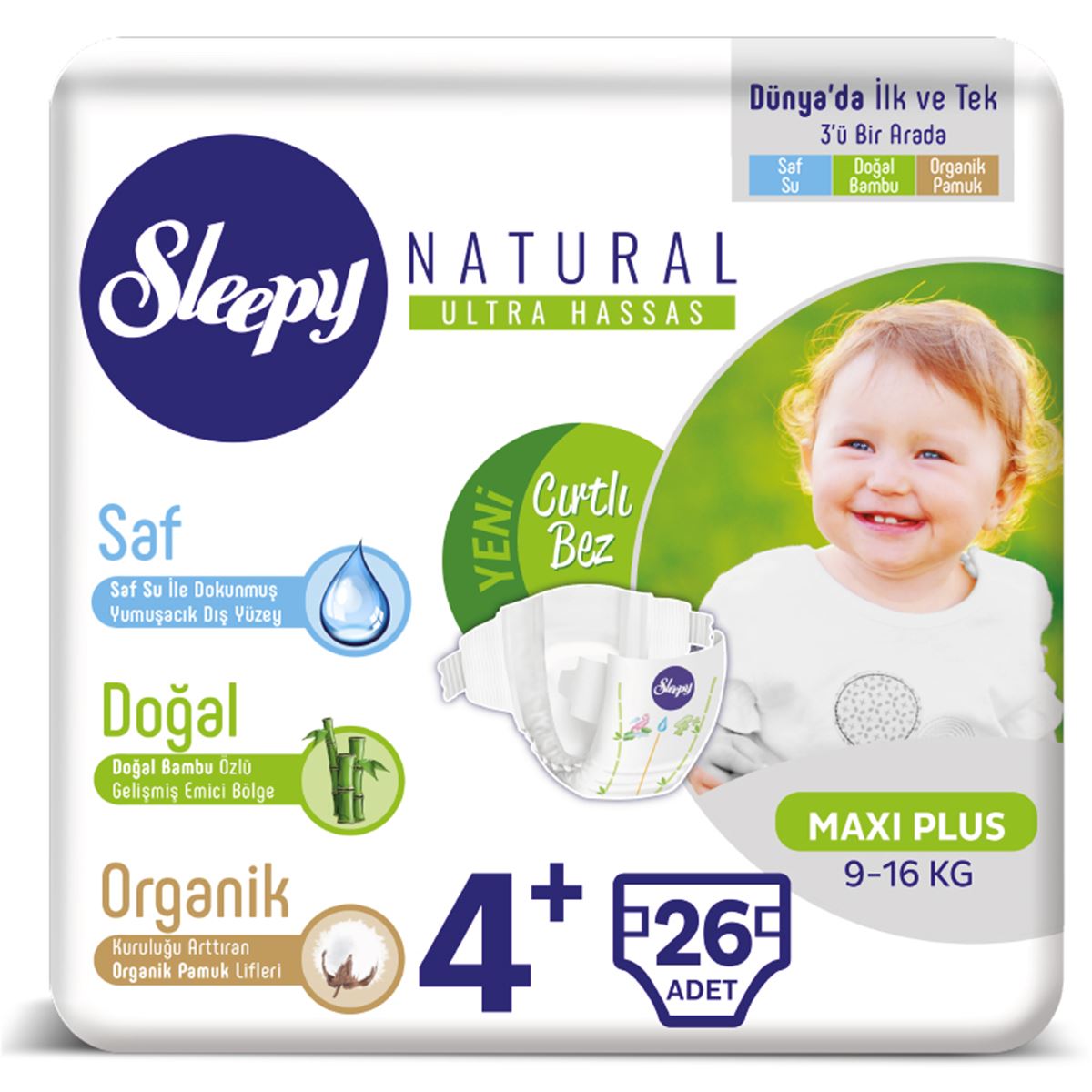 SLEEPY BEBEK BEZİ NATURAL 4+ BEDEN 26 LI