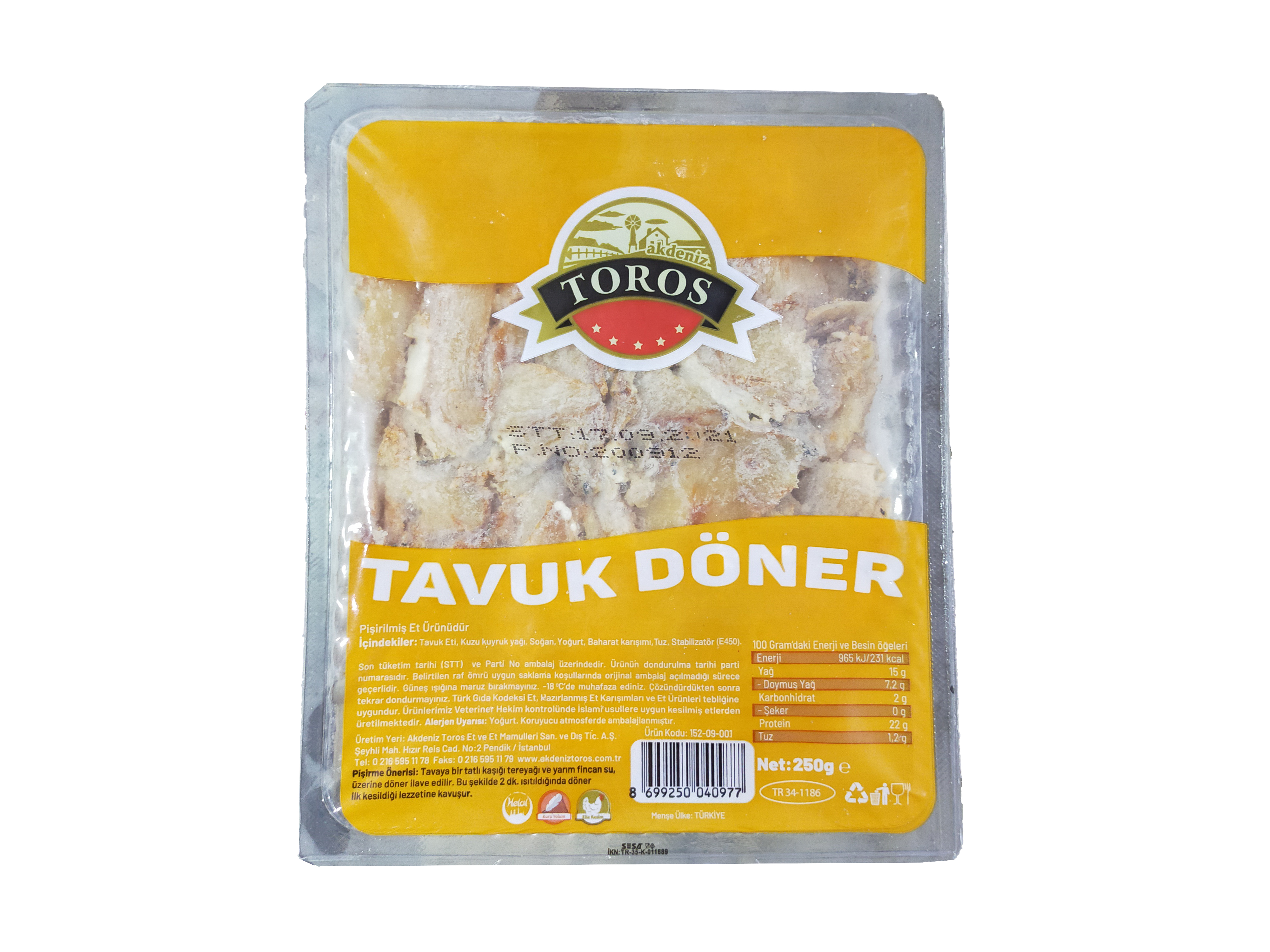 TOROS TAVUK DÖNER 250 G