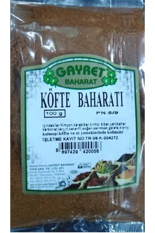 GAYRET KÖFTE BAHARAI 100 G