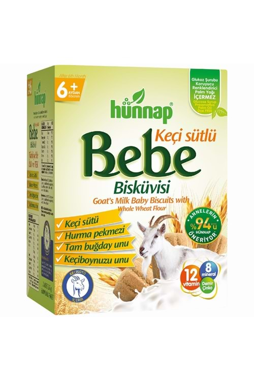 HÜNNAP KEÇİ SÜTLÜ BEBE BİSKÜVİSİ 400 G